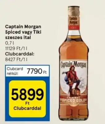 Tesco Captain Morgan Spiced vagy Tiki szeszes ital 0,7 l ajánlat