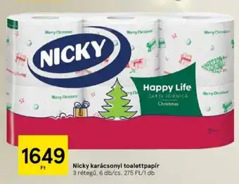 Tesco Nicky karácsonyi toalettpapír 6 db ajánlat
