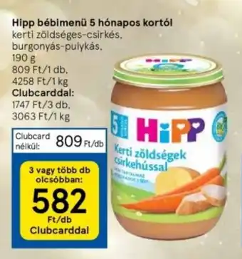 Tesco Hipp bébimenü 5 hónapos kortól 190 g ajánlat