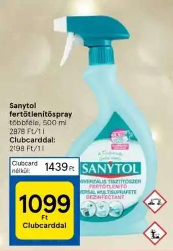 Tesco Sanytol fertőtlenítőspray 500 ml ajánlat
