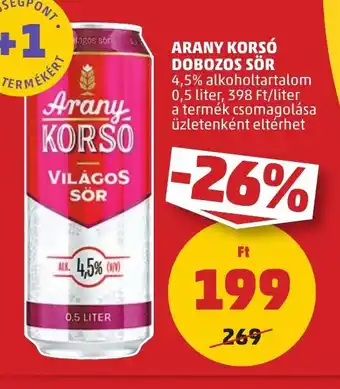 PENNY ARANY KORSÓ DOBOZOS SÖR 0,5 l ajánlat