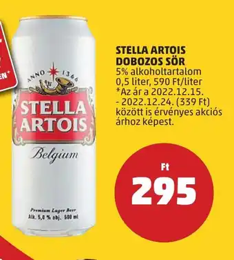 PENNY STELLA ARTOIS DOBOZOS SÖR 0,5 l ajánlat