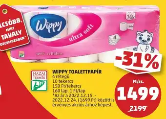 PENNY WIPPY TOALETTPAPÍR 10 tekercs ajánlat