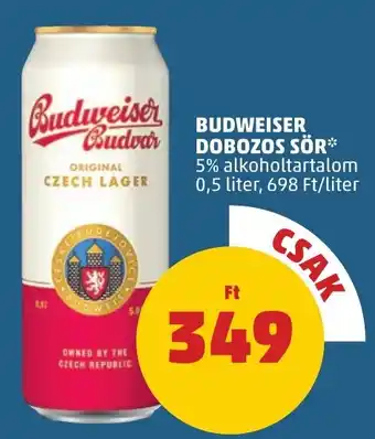 PENNY BUDWEISER DOBOZOS SÖR 0,5 l ajánlat