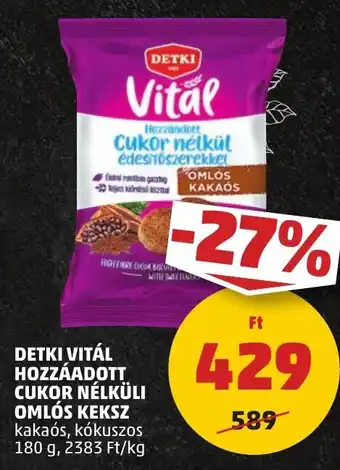 PENNY DETKI VITÁL HOZZÁADOTT OMLÓS KEKSZ 180 g ajánlat