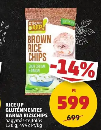 PENNY RICE UP GLUTÉNMENTES BARNA RIZSCHIPS 120 g ajánlat