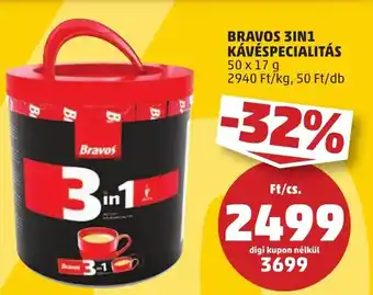 PENNY BRAVOS 3IN1 KÁVÉSPECIALITÁS 50 x 17 g ajánlat