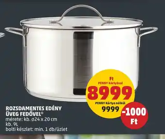 PENNY ROZSDAMENTES EDÉNY ÜVEG FEDŐVEL 1 db ajánlat