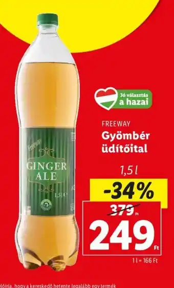 Lidl FREEWAY Gyömbér üdítőital 1,5 l ajánlat