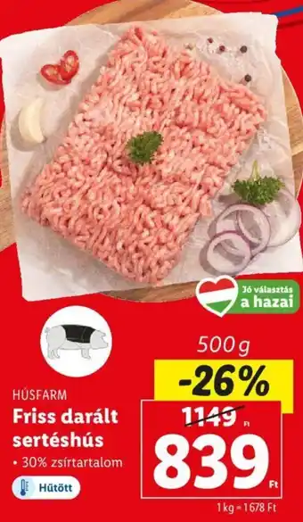 Lidl HÚSFARM Friss darált sertéshús 500 g ajánlat