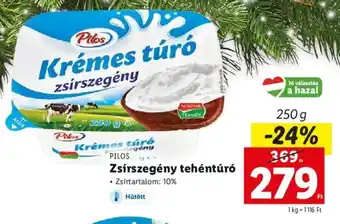 Lidl PILOS Zsírszegény tehéntúró 250 g ajánlat