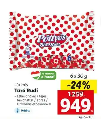 Lidl PÖTTYÖS Túró Rudi 6 x 30 g ajánlat