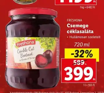 Lidl FRESHONA Csemege céklasaláta 720 ml ajánlat