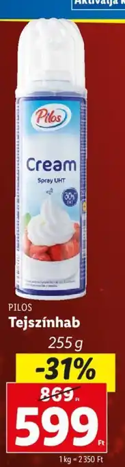 Lidl PILOS Tejszínhab 255 g ajánlat