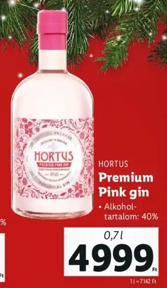 Lidl HORTUS Premium Pink gin 0,7 l ajánlat