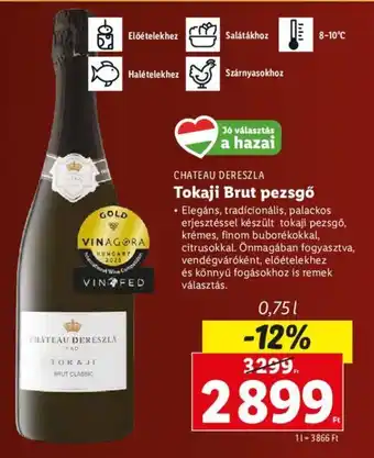 Lidl CHATEAU DERESZLA Tokaji Brut pezsgő 0,75 l ajánlat