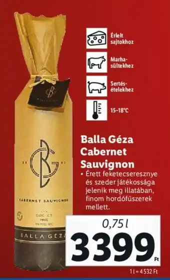 Lidl Balla Géza Cabernet Sauvignon 0,75 l ajánlat