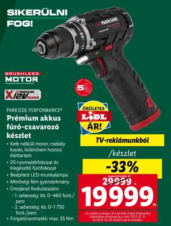 Lidl PARKSIDE PERFORMANCE Prémium akkus fúró-csavarozó készlet ajánlat