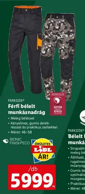 Lidl PARKSIDE Férfi bélelt munkásnadrág 1 db ajánlat