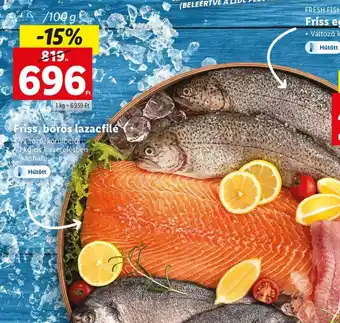 Lidl Friss, bőrös lazacfilé 100 g ajánlat