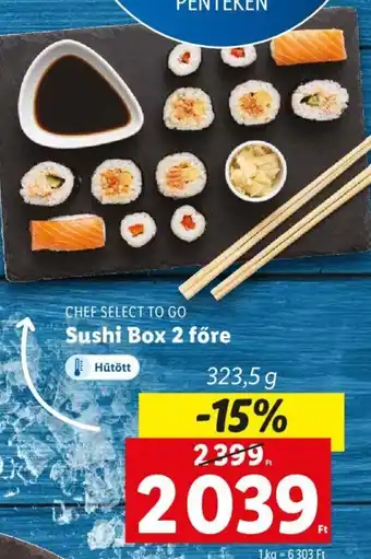 Lidl CHEF SELECT TO GO Sushi Box 2 főre 323,5 g ajánlat
