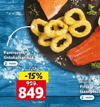Lidl Panírozott tintahalkarikák 220 g ajánlat