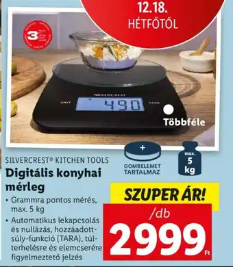 Lidl SILVERCREST KITCHEN TOOLS Digitális konyhai mérleg 1 db ajánlat