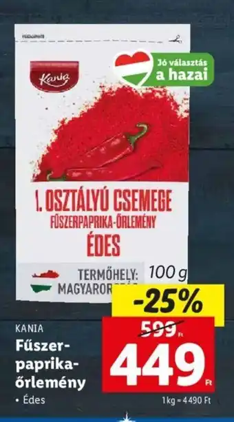 Lidl KANIA Fűszer- paprika-őrlemény 100 g ajánlat