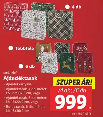 Lidl crelando Ajándéktasak ajánlat