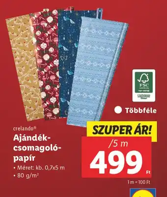 Lidl crelando Ajándék csomagoló papír ajánlat