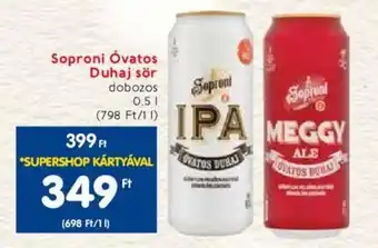 Spar Soproni Óvatos Duhaj sör 0,5l ajánlat