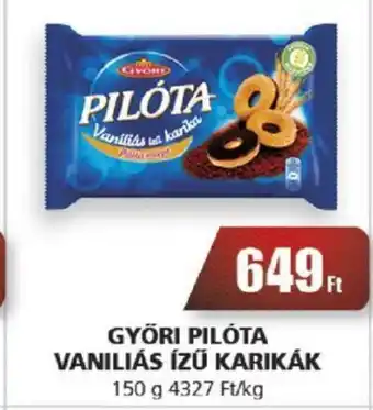 CBA GYŐRI PILÓTA VANILIÁS ÍZŰ KARIKÁK 150 g ajánlat