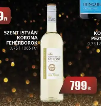 SZENT ISTVÁN KORONA FEHÉRBOROK 0,75 l