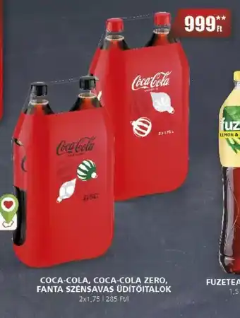 COCA-COLA stb. SZÉNSAVAS ÜDÍTŐITALOK 2 x 1,75 l