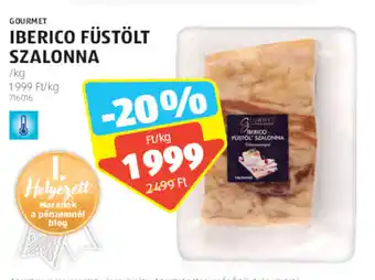 ALDI GOURMET IBERICO FÜSTÖLT SZALONNA 1 kg ajánlat