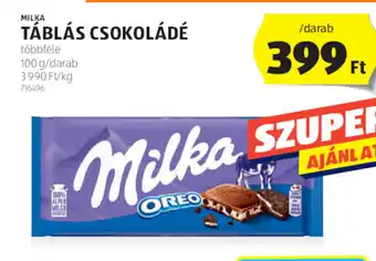 ALDI MILKA TÁBLÁS CSOKOLÁDÉ 100 g ajánlat