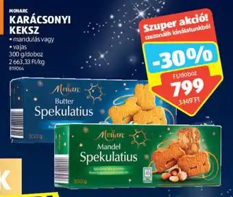 ALDI MONARC KARÁCSONYI KEKSZ 300 g ajánlat