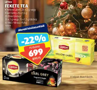 ALDI LIPTON FEKETE TEA 25 x 2 / 25 x 1,5 g ajánlat