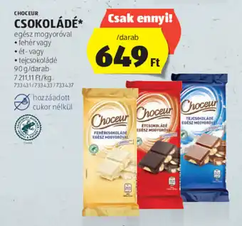 ALDI CHOCEUR CSOKOLÁDÉ 90 g ajánlat