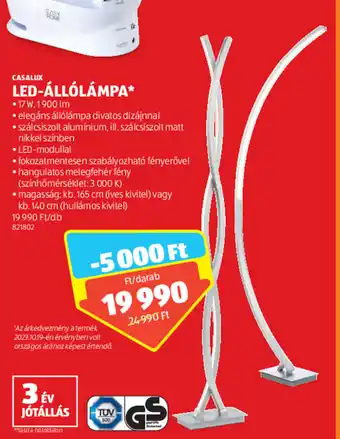 ALDI CASALUX LED-ÁLLÓLÁMPA 1 db ajánlat