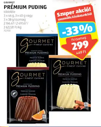 ALDI GOURMET PRÉMIUM PUDING 3 x 46 - 3 x 38 g ajánlat