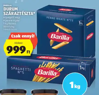 ALDI BARILLA DURUM SZÁRAZTÉSZTA 1 kg ajánlat