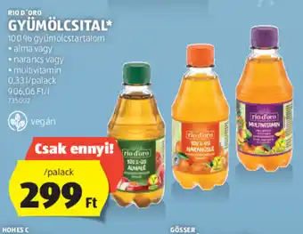 ALDI RIO D'ORO GYÜMÖLCSITAL 0,33 l ajánlat