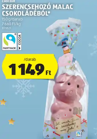 ALDI CHOCEUR SZERENCSEHOZÓ MALAC CSOKOLÁDÉBÓL 150 g ajánlat