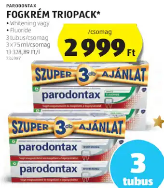 ALDI PARODONTAX FOGKRÉM TRIOPACK 3x75ml ajánlat