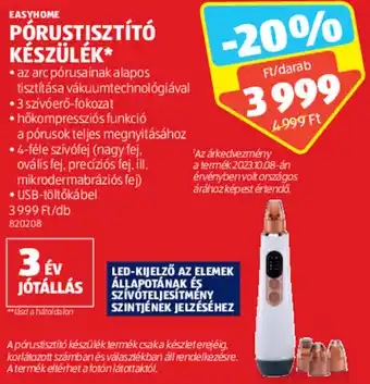 ALDI EASYHOME PÓRUSTISZTÍTÓ KÉSZÜLÉK ajánlat