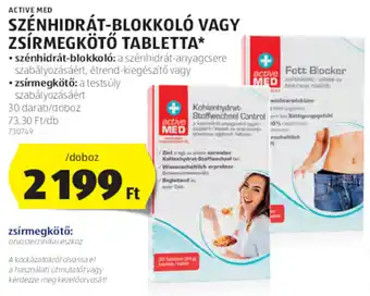 ALDI ACTIVE MED SZÉNHIDRÁT-BLOKKOLÓ VAGY ZSÍRMEGKÖTŐ TABLETTA ajánlat