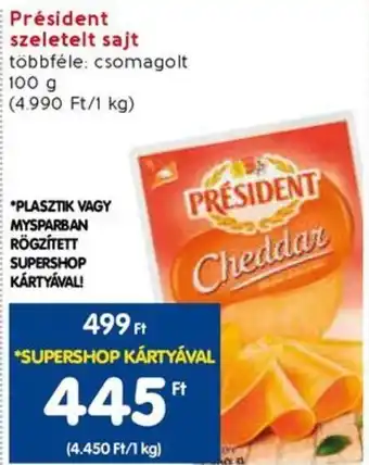 Spar Président szeletelt sajt 100g ajánlat