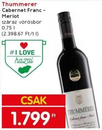 Spar Thummerer Cabernet Franc - Merlot 0.75l ajánlat