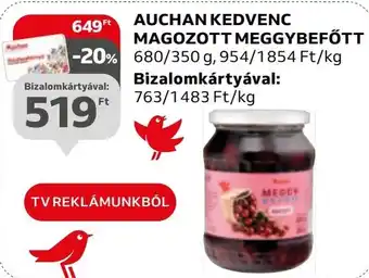 Auchan AUCHAN KEDVENC MAGOZOTT MEGGYBEFŐTT 680/350 g ajánlat